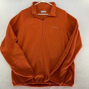 Columbia Men's Orange 1/4 Zip Fleece Pullover Size L